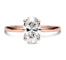 Load image into Gallery viewer, טבעת אירוסין סוליטר משובצת יהלום מעבדה אובאל 2 קראט - זהב 14k
