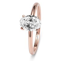 Load image into Gallery viewer, טבעת אירוסין סוליטר משובצת יהלום מעבדה אובאל 2 קראט - זהב 14k