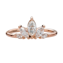 Load image into Gallery viewer, טבעת כתר יהלומי מעבדה בחיתוך מרקיזה 0.5 קראט - זהב 14k