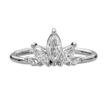 Load image into Gallery viewer, טבעת כתר יהלומי מעבדה בחיתוך מרקיזה 0.5 קראט - זהב 14k