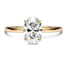 Load image into Gallery viewer, טבעת אירוסין סוליטר משובצת יהלום מעבדה אובאל 2 קראט - זהב 14k