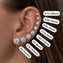 Load image into Gallery viewer, Round Lab Grown Diamond Solitaire Earrings 14K