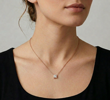 Load image into Gallery viewer, 1 CT Princess Lab Grown Diamond Solitaire Floating Necklace