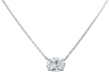 Load image into Gallery viewer, שרשרת סוליטר יהלום מעבדה מרחף אובאל 1 קראט - זהב 14k