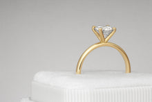 Load image into Gallery viewer, טבעת אירוסין סוליטר משובצת יהלום מעבדה עגול 1 קראט - זהב 14k