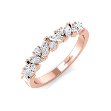 Load image into Gallery viewer, 1.1CT Mixed Shape Diamond Marquise and Round Half Eternity Ring