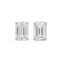 Load image into Gallery viewer, Emerald Lab Grown Diamond Solitaire Earrings 14K
