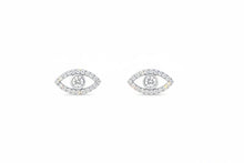 Load image into Gallery viewer, Evil Eye Lab Grown Diamond Earrings
