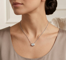 Load image into Gallery viewer, Bezel Oval Lab Grown Diamond Solitaire Floating Necklace
