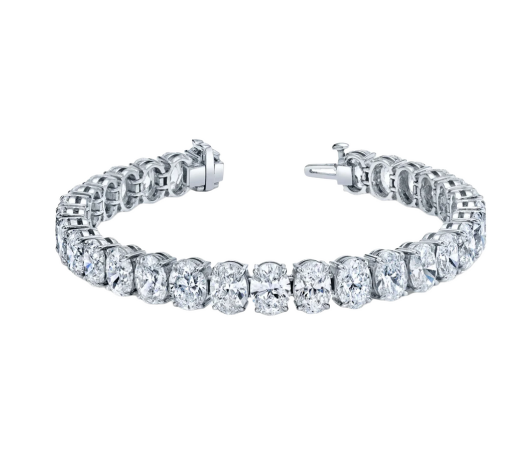 11ct Oval Cut Lab Grown Diamond Tennis Bracelet