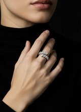 Load image into Gallery viewer, 3CT Double Sided Pear Shaped Diamond Half Eternity Ring
