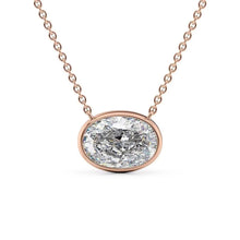 Load image into Gallery viewer, Bezel Oval Lab Grown Diamond Solitaire Floating Necklace
