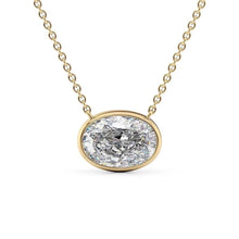 Load image into Gallery viewer, Bezel Oval Lab Grown Diamond Solitaire Floating Necklace
