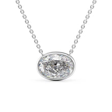 Load image into Gallery viewer, Bezel Oval Lab Grown Diamond Solitaire Floating Necklace
