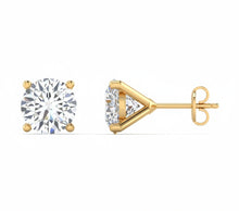Load image into Gallery viewer, Round Lab Grown Diamond Solitaire Earrings 14K
