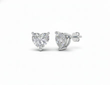 Load image into Gallery viewer, Heart Lab Grown Diamond Solitaire Earrings 14K
