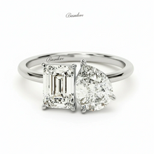 Load image into Gallery viewer, 2.5 CT Toi et Moi Lab Grown Diamond Solitaire Engagement Ring 14K
