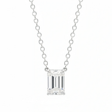 Load image into Gallery viewer, 1 CT Emerald Lab Grown Diamond Solitaire Floating Necklace
