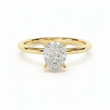 Load image into Gallery viewer, 1.5 CT Pear Lab Grown Diamond Solitaire Engagement Ring 14K
