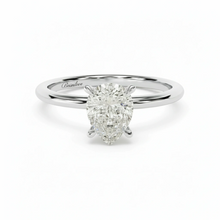 Load image into Gallery viewer, 1.5 CT Pear Lab Grown Diamond Solitaire Engagement Ring 14K
