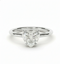 Load image into Gallery viewer, 1.5 CT Heart Lab Grown Diamond Solitaire Engagement Ring 14K
