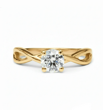 Load image into Gallery viewer, 1 CT Round Twisted Vine Band Lab Grown Diamond Solitaire Engagement Ring 14K
