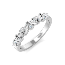 Load image into Gallery viewer, 1.1CT Mixed Shape Diamond Marquise and Round Half Eternity Ring
