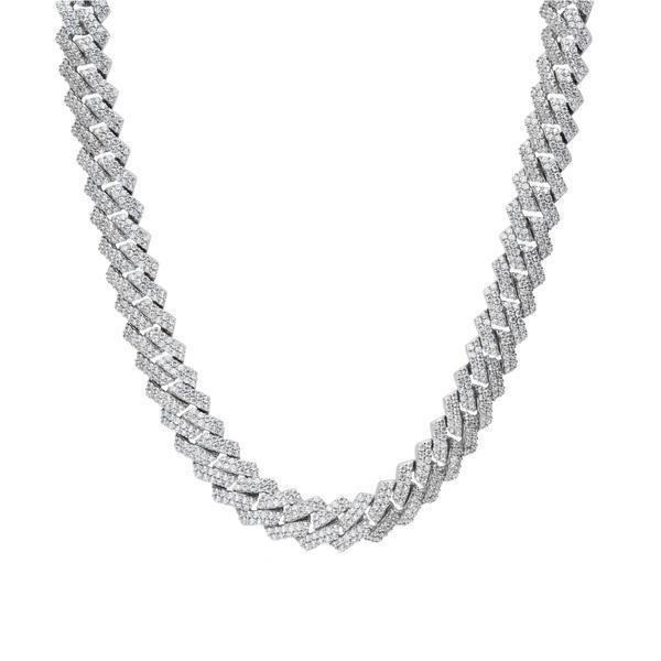 12mm S925 Moissanite Prong Cuban Chain